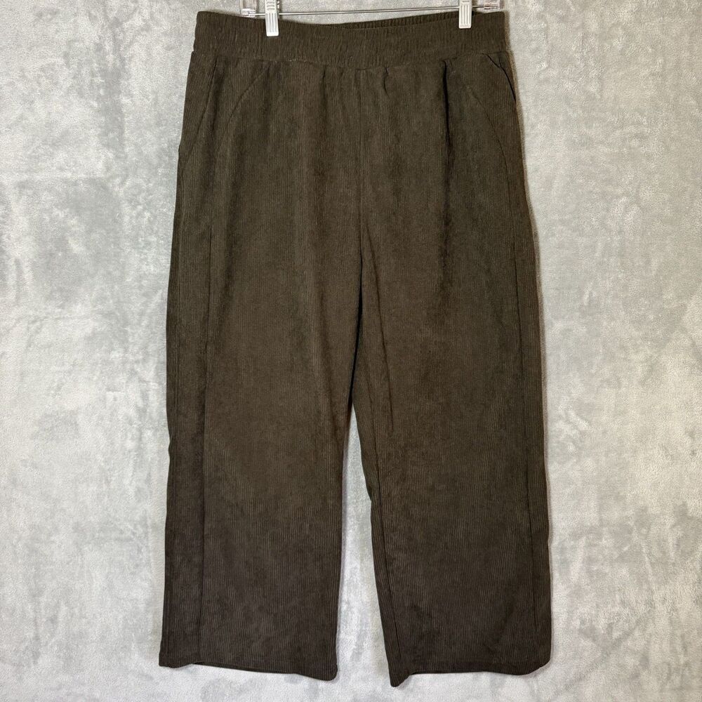 Halara Brown Corduroy Wide Leg Pants Women XL Petite Acadamia Preppy Trousers